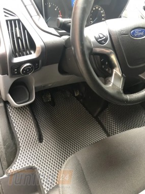 EVA Автомобильные коврики в салон EVA для Ford Custom 2018+ (Передние, черные) - Картинка 1