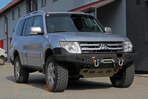 more 4x4 Силовий передній бампер на Mitsubishi Pajero 4 IV V80 2006-2014  - Зображення 5