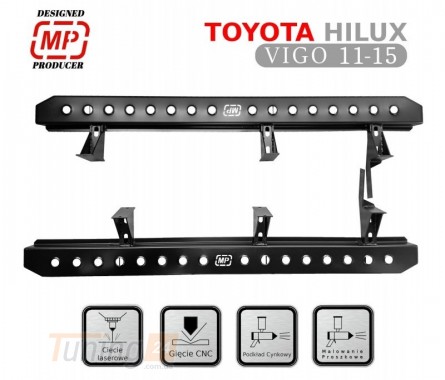 more 4x4 Бічні силові пороги на Toyota Hilux VIGO 2011-2015 - Зображення 5