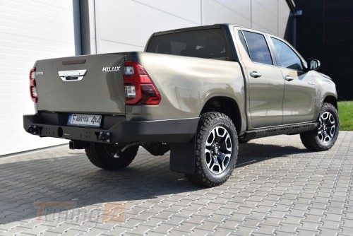 more 4x4 Задній силовий бампер V2 на Toyota Hilux 2019+ (довгі бока, без ламп) - Зображення 3