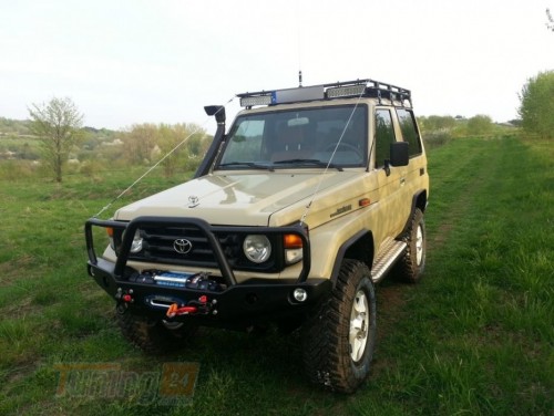 more 4x4 Передний силовой бампер с защитной дугой на Toyota Land Cruiser HZJ 71 1984-2006 - Картинка 2