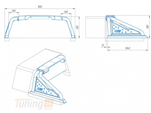 rud styler ua Силовая дуга на кузов РОЛЛ-БАР для Toyota Tundra 2007-2013 - Картинка 6