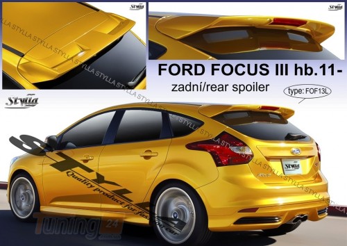 Stylla Спойлер задний на ляду для Ford Focus MK3 Hatchback 2014-2018 - Картинка 1