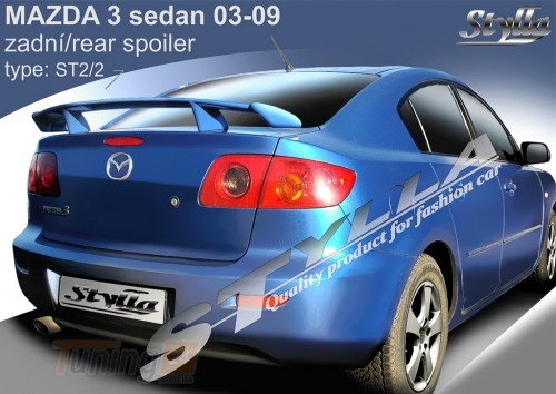 Stylla Спойлер задній на багажник для Mazda 3 Sedan 2003-2009 на ніжках - Зображення 1