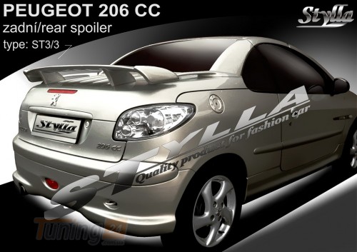 Stylla Спойлер задній на багажник для Peugeot 206 CC 2000-2010 - Зображення 1