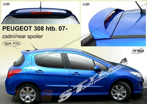 Stylla Спойлер задній на ляду для Peugeot 308 Hatchback 2007-2013 - Зображення 1