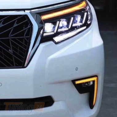 DD-T24 Передняя оптика Lexus-design-3-LED (2 шт) на Toyota Land Cruiser Prado 150 2018+ - Картинка 1