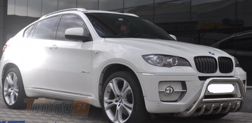 ST-Line Кенгурятник защита переднего бампера на BMW X6 E71/72 2006-2013 (F1-03) - Картинка 3