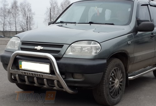 ST-Line Кенгурятник с надписью с клыками на CHEVROLET NIVA 2002-2009 (F1-09) - Картинка 2