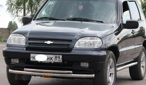 ST-Line Дуга подвійний захист переднього бампера на CHEVROLET NIVA 2002-2009 (F3-10) - Зображення 3