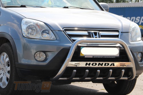 ST-Line Кенгурятник с надписью с клыками на HONDA CR-V 2001-2006 (F1-09) - Картинка 2