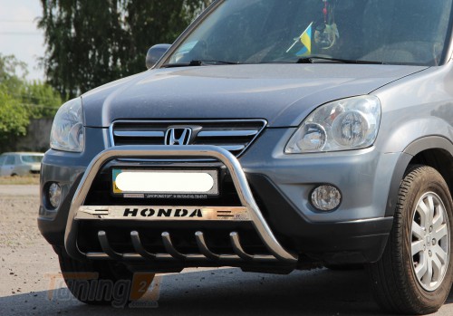 ST-Line Кенгурятник с надписью с клыками на HONDA CR-V 2001-2006 (F1-09) - Картинка 3