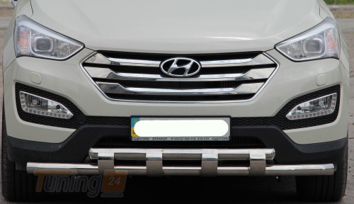 ST-Line Дуга с зубами защита переднего бампера ус на HYUNDAI SANTA FE 3 2013-2018 (F3-12) - Картинка 1