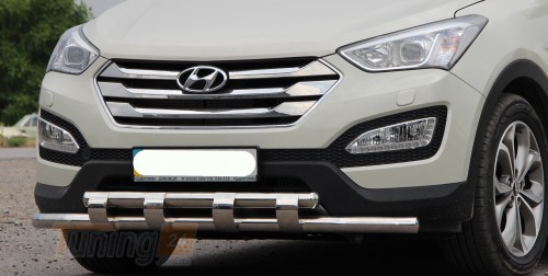 ST-Line Дуга с зубами защита переднего бампера ус на HYUNDAI SANTA FE 3 2013-2018 (F3-12) - Картинка 3