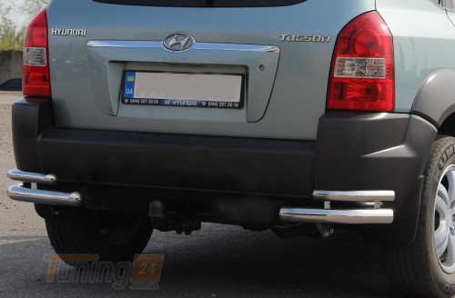 ST-Line Углы двойные Задняя защита бампера на HYUNDAI TUCSON 2 (IX35) 2009-2013 (B1-12) - Картинка 1