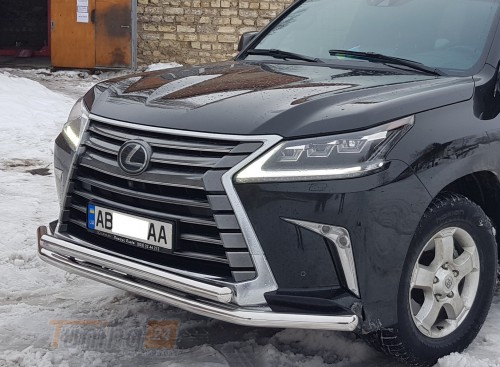 ST-Line Дуга двойная защита переднего бампера на LEXUS LX 450d 2015+ (F3-10) - Картинка 2