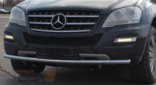 ST-Line Дуга двойная защита переднего бампера на MERCEDES-BENZ ML W164 2005-2011 (F3-10) - Картинка 2