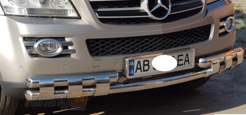 ST-Line Дуга одинарная защита переднего бампера ус на MERCEDES-BENZ GL X164 2006-2012 (F3-14) - Картинка 5