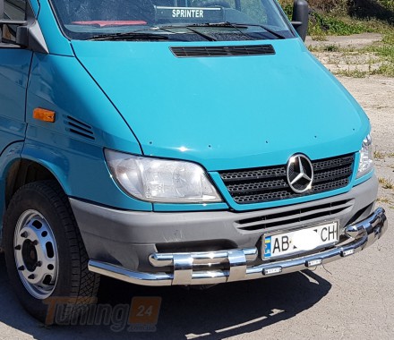 ST-Line Дуга с зубами Грандер защита переднего бампера ус на MERCEDES-BENZ SPRINTER 2000-2006 (F3-55) - Картинка 1