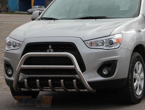 ST-Line Кенгурятник без надписи с клыками Защита переднего бампера на MITSUBISHI ASX 2012+ (F1-20) - Картинка 2