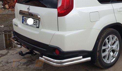 ST-Line Задняя защита бампера Углы двойные на NISSAN X-TRAIL T31 2007-2014 (B1-12) - Картинка 1