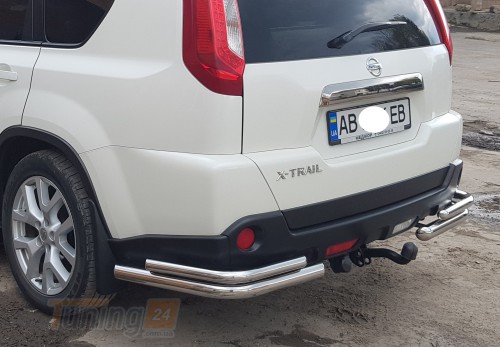 ST-Line Задняя защита бампера Углы двойные на NISSAN X-TRAIL T31 2007-2014 (B1-12) - Картинка 2