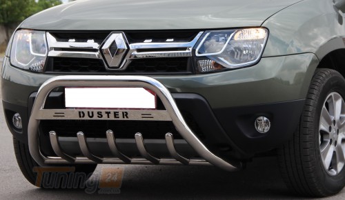 ST-Line Кенгурятник с надписью с клыками на RENAULT DUSTER 2010-2018 (F1-09M) - Картинка 2