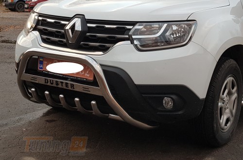 ST-Line Кенгурятник с надписью с клыками на RENAULT DUSTER 2018+ (F1-09M) - Картинка 2