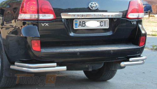 ST-Line Задняя защита бампера Углы двойные на TOYOTA LAND CRUISER 200 2007-2012 (B1-12) - Картинка 2