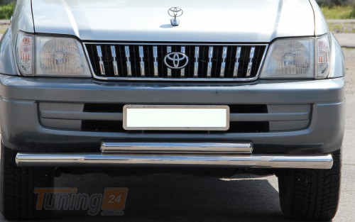 ST-Line Дуга двойная защита переднего бампера на TOYOTA LAND CRUISER PRADO 80 1990-1997 (F3-10) - Картинка 1