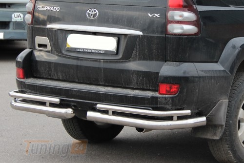 ST-Line Задняя защита бампера Двойные углы на TOYOTA LAND CRUISER PRADO 120 2002-2009 (B1-48) - Картинка 3