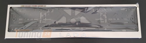 GIB Рамка номерного знака c надписью Рамка под номер с логотипом на ВАЗ (Lada) XRAY 2015+ - Картинка 4