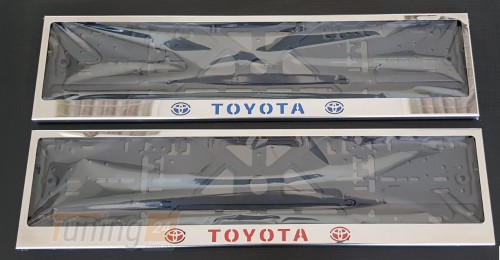 GIB Рамка номерного знака c надписью Toyota Рамка под номер с логотипом Тойота на Toyota 4RUNNER 2009+ - Картинка 3