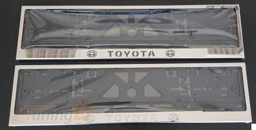 GIB Рамка номерного знака c надписью Toyota Рамка под номер с логотипом Тойота на Toyota PRIUS 2015+ - Картинка 1
