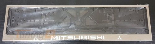 GIB Рамка номерного знака c надписью Mitsubishi Рамка под номер с логотипом Митцубиси на Mitsubishi DINGO 1998-2002 - Картинка 1