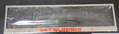 GIB Рамка номерного знака c надписью Mitsubishi Рамка под номер с логотипом Митцубиси на Mitsubishi DINGO 1998-2002 - Картинка 2