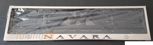 GIB Рамка номерного знака c надписью NAVARA Рамка под номер с логотипом Навара на Nissan NAVARA D22 1997-2005 - Картинка 1