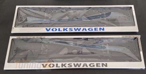GIB Рамка номерного знака c надписью Volkswagen Рамка под номер с логотипом Фольксваген на Volkswagen CRAFTER 2006-2016 - Картинка 1
