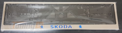 GIB Рамка номерного знака c надписью Skoda Рамка под номер с логотипом Шкода на Skoda FABIA 1 6Y 1999-2007 - Картинка 1