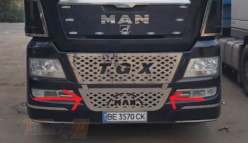 GIB Хром накладка на решетку радиатора нижняя для Man TGX 2007-2020 - Картинка 1