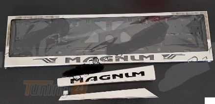 GIB Комплект хром накладок на дворники и рамка для номера Renault MAGNUM 2006-2013 - Картинка 1