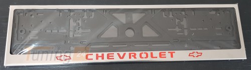 GIB Рамка номерного знака c надписью Chevrolet Рамка под номер с логотипом на Chevrolet AVEO Hatchback T200 2002-2011 - Картинка 3