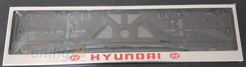 GIB Рамка номерного знака c надписью Hyundai Рамка под номер с логотипом на Hyundai ACCENT 2 1999-2005 - Картинка 2