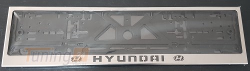 GIB Рамка номерного знака c надписью Hyundai Рамка под номер с логотипом на Hyundai ACCENT 4 (SOLARIS) 2010-2017 - Картинка 1