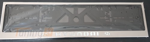 GIB Рамка номерного знака c надписью Hyundai Рамка под номер с логотипом на Hyundai ACCENT 4 (SOLARIS) 2010-2017 - Картинка 4