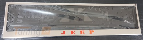 GIB Рамка номерного знака c надписью Jeep Рамка под номер с логотипом на Jeep WRANGLER (JL) 2018+ - Картинка 2