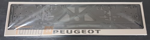 GIB Рамка номерного знака c надписью Peugeot Рамка под номер с логотипом на Peugeot 108 2014+ - Картинка 1
