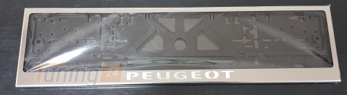 GIB Рамка номерного знака c надписью Peugeot Рамка под номер с логотипом на Peugeot PARTNER (RIFTER) 2018+ - Картинка 2
