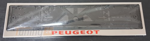 GIB Рамка номерного знака c надписью Peugeot Рамка под номер с логотипом на Peugeot PARTNER (RIFTER) 2018+ - Картинка 3