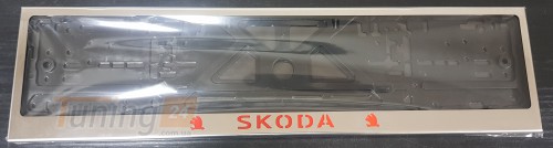 GIB Рамка номерного знака c надписью Skoda Рамка под номер с логотипом Шкода на Skoda SUPERB 2 2008-2015 - Картинка 2